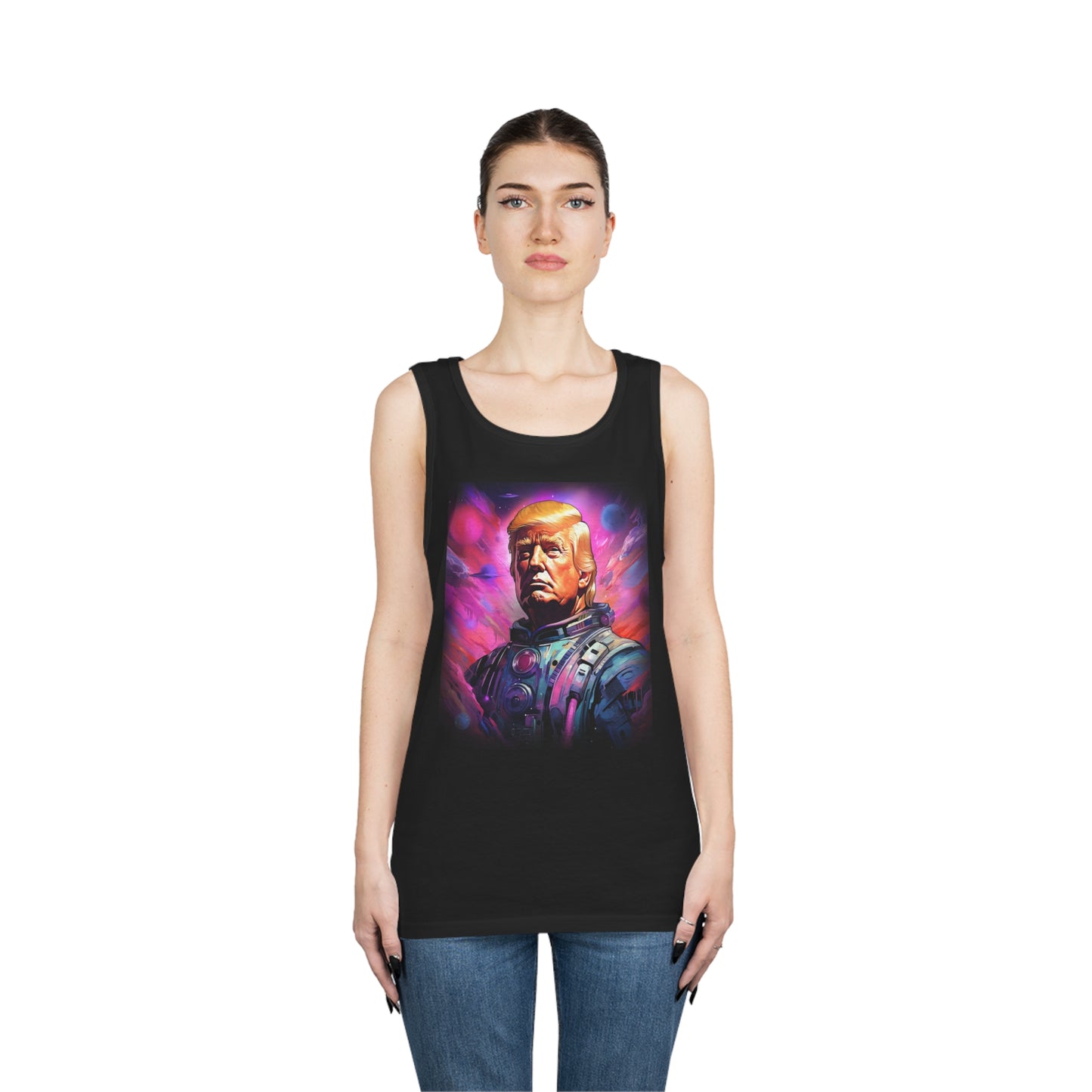 Space Force Black Cotton Tank Top