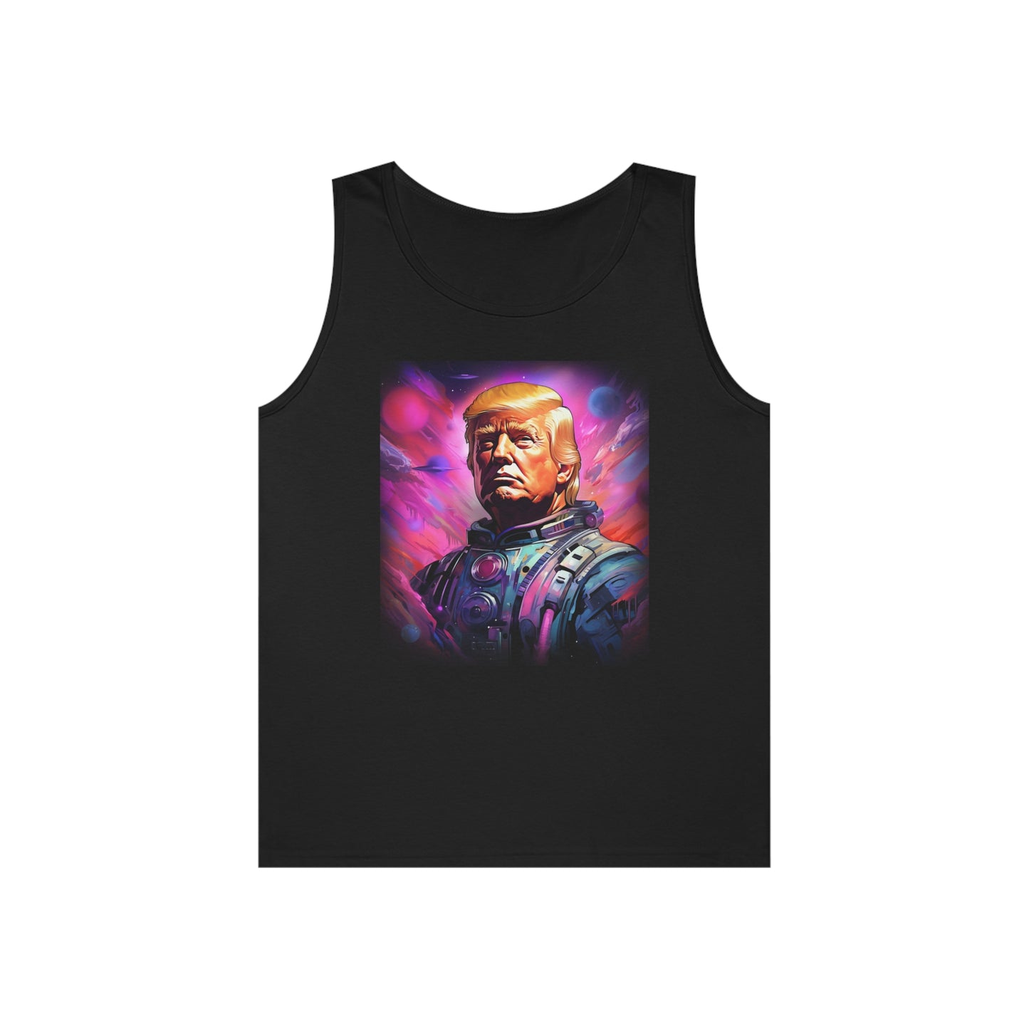 Space Force Black Cotton Tank Top